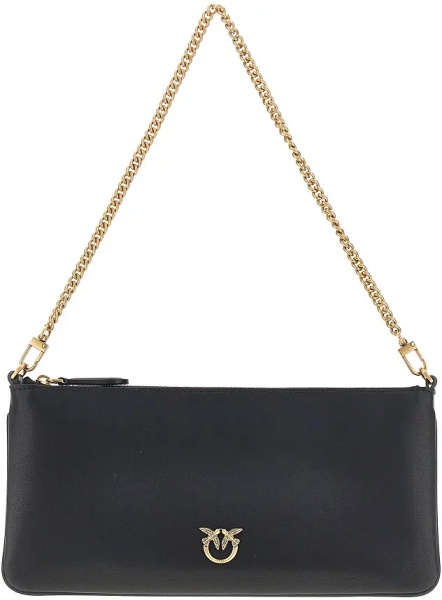 Geanta de mana Leather flat pouch with chain
