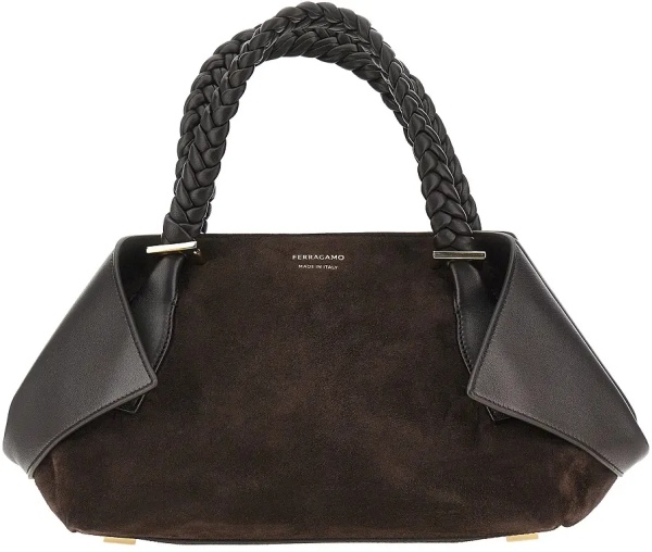 Geanta de mana Leather hand bag with logo