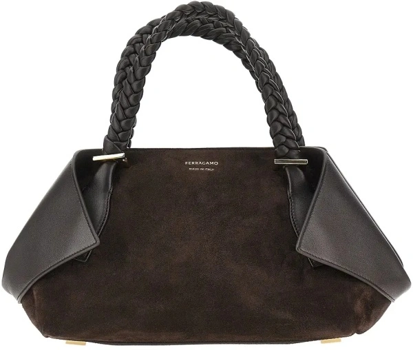 Geanta de mana Leather hand bag with logo