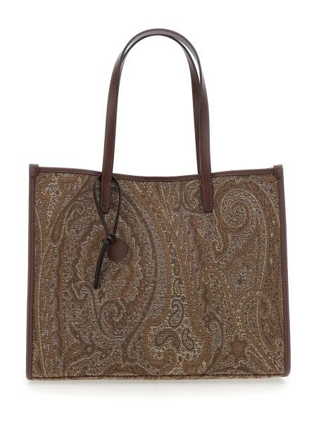 Geanta de mana 'Lovetrotter' Brown Tote bag with Jacquard motif in Denim for Women
