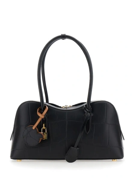 Geanta de mana Medium 'Ryder' Handbag with Lock Detail on Front in Ecoleather Black for Women
