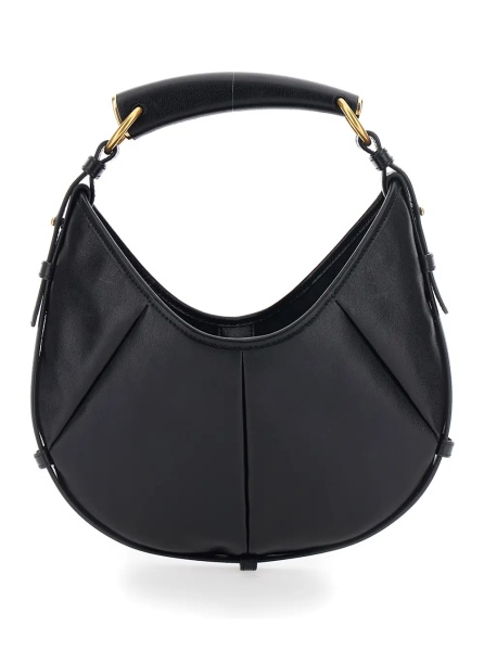 Geanta de mana 'MOMBASA Small' Black Handbag with metal details in Leather Woman