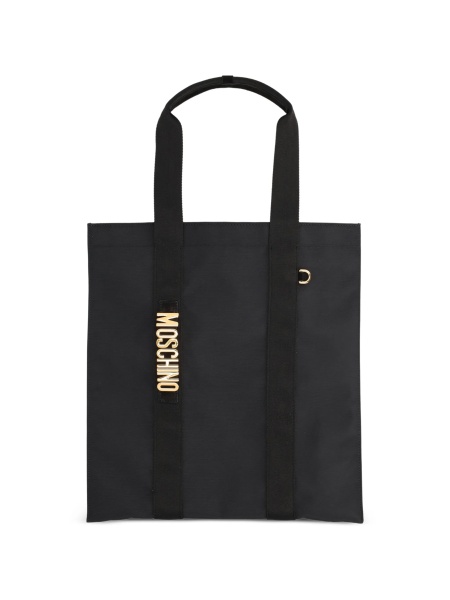 Geanta de mana Moschino neagra din piele si polyester