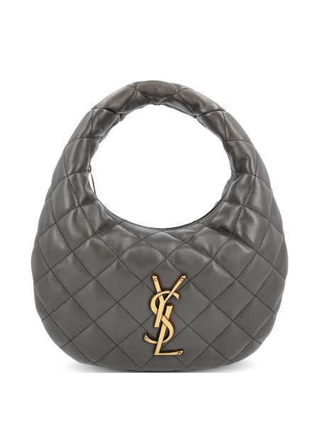 Geanta de mana Saint Laurent gri din alama si piele