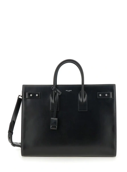 Geanta de mana Saint Laurent neagra din piele