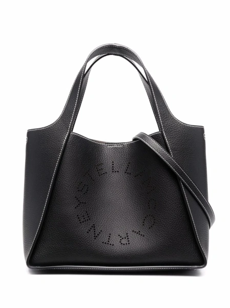 Geanta de mana Stella McCartney neagra din poliamida si poliuretan