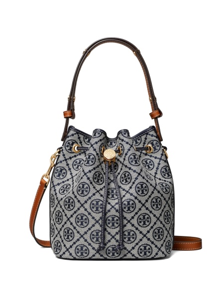 Geanta de mana Tory Burch albastra din bumbac si polyester