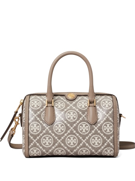 Geanta de mana Tory Burch gri din bumbac