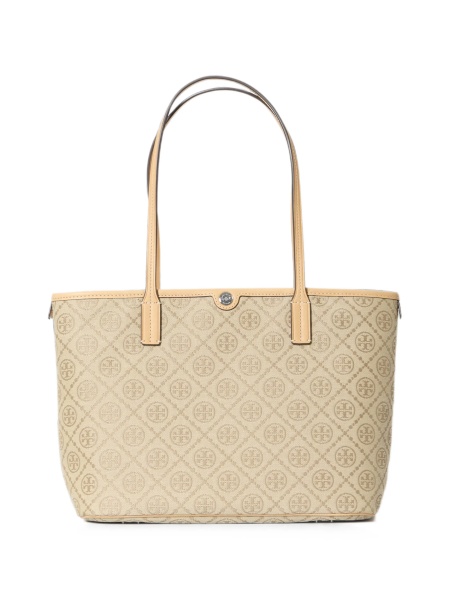 Geanta de mana Tory Burch neutra din bumbac si polyester