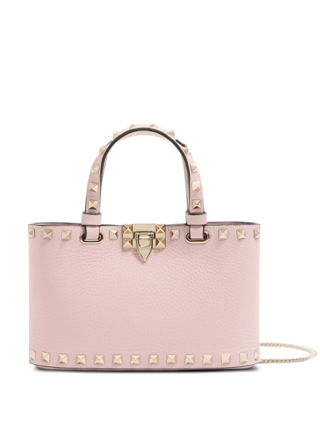 Geanta de mana Valentino Garavani Rockstud roz din piele