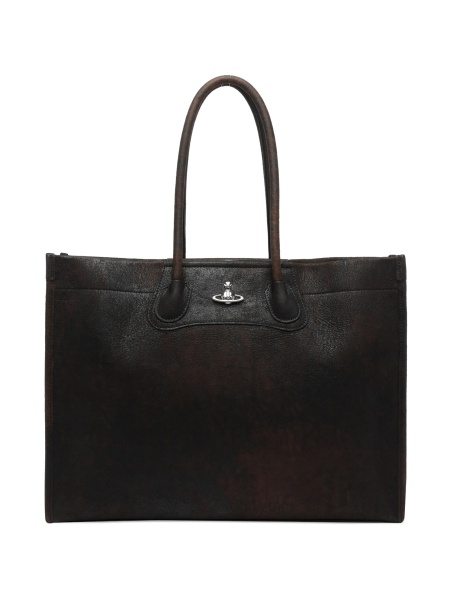 Geanta de mana Vivienne Westwood maro din piele