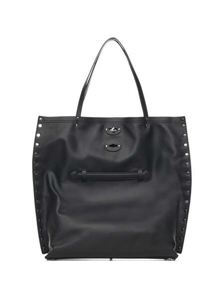 Geanta de mana Zanellato neagra din nylon si piele