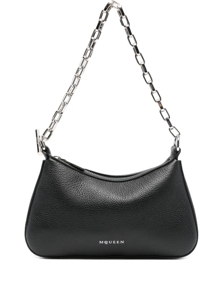 Geanta de umar Alexander McQueen neagra din piele