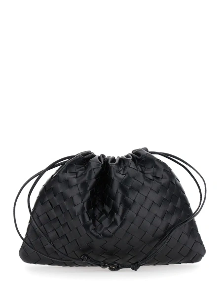 Geanta de umar Bottega Veneta neagra din piele