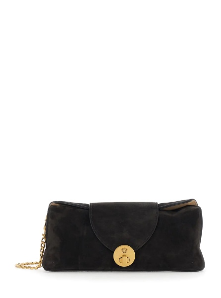 Geanta de umar Brown Shoulder bag with Medusa Head on the front in Suede for Women
