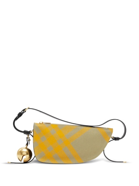 Geanta de umar Burberry galbena din polyester si piele