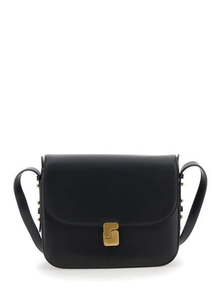 Geanta de umar Crossbody bag BELLISSIMA MAXI in leather and black for women