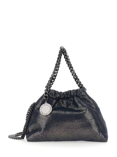 Geanta de umar 'Falabella' Blue Crossbody bag with drawstring closure and chain strap in ecoleather for women