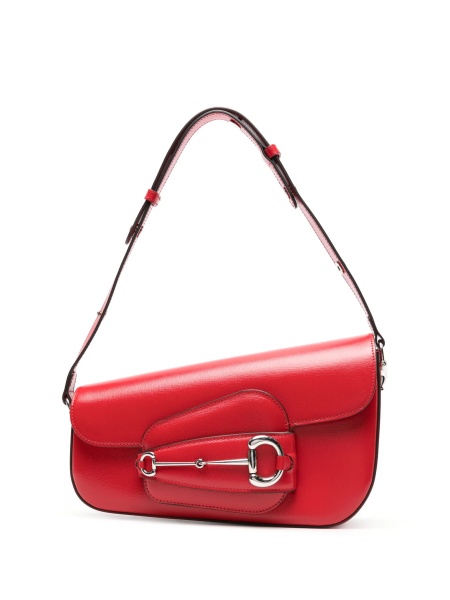 Geanta de umar Gucci Horsebit rosie din piele