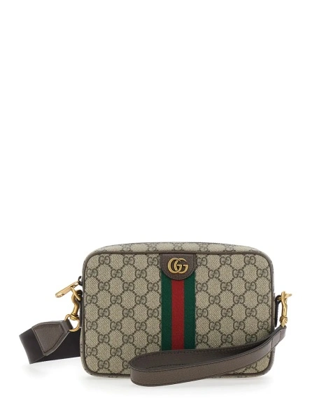 Geanta de umar Gucci 'Ophidia' bej din canvas GG si piele