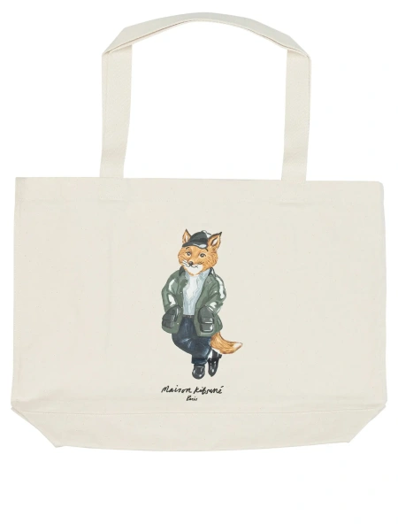 Geanta de umar MAISON KITSUNÉ "Weekend Fox" Large Shoulder Bag