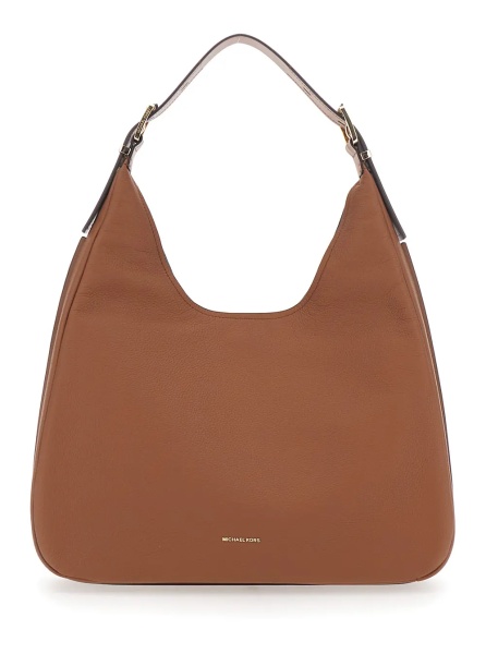 Geanta de umar 'Nolita Large' Brown Shoulder Bag with Logo Lettering on the Front in Leather Women