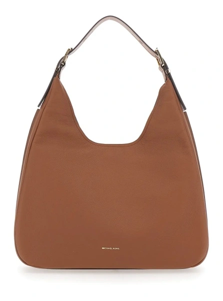 Geanta de umar 'Nolita Large' Brown Shoulder Bag with Logo Lettering on the Front in Leather Women