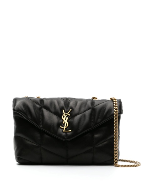 Geanta de umar Saint Laurent Puffer neagra din piele