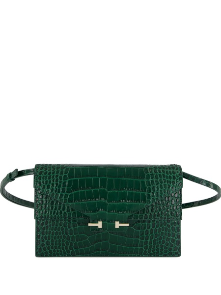 Geanta de umar Tom Ford verde din piele