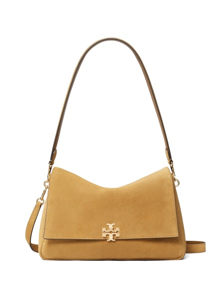 Geanta de umar Tory Burch neutra din piele intoarsa si piele