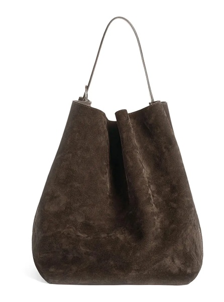 Geanta de umar TOTÊME Shoulder Bag 'Brown' with Adjustable Handle in Suede for Women