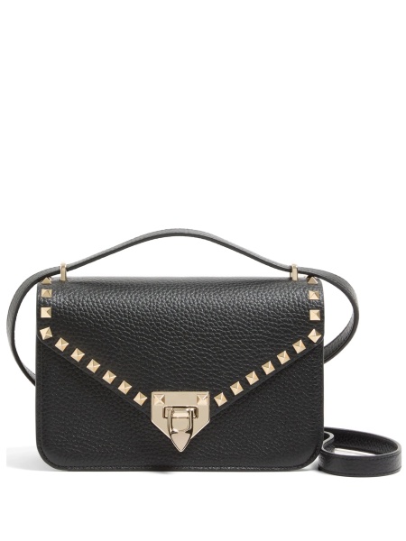 Geanta de umar Valentino Garavani Rockstud neagra din piele