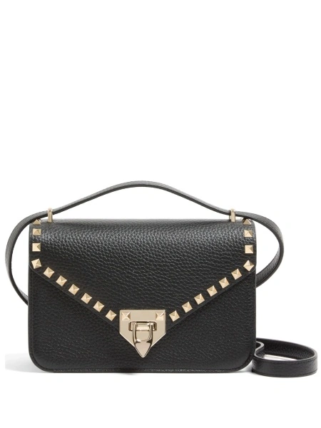Geanta de umar Valentino Garavani Rockstud neagra din piele