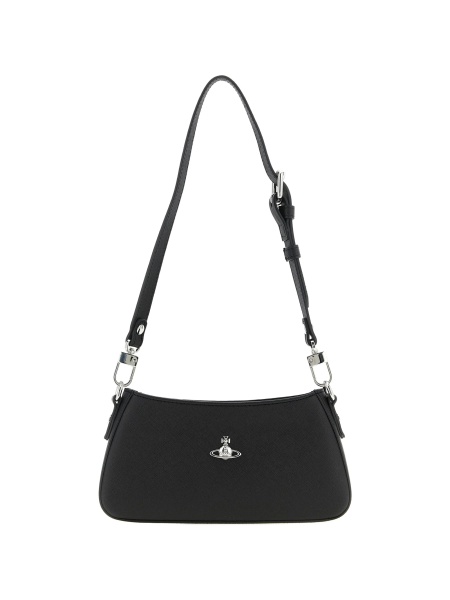 Geanta de umar Vivienne Westwood neagra din bumbac si poliuretan