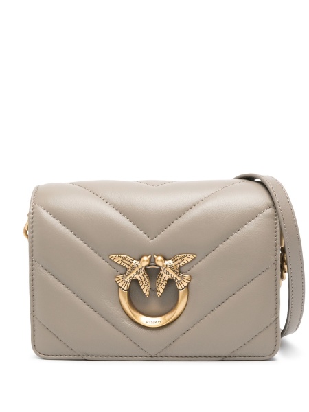 Geanta tip postas Pinko gri din piele