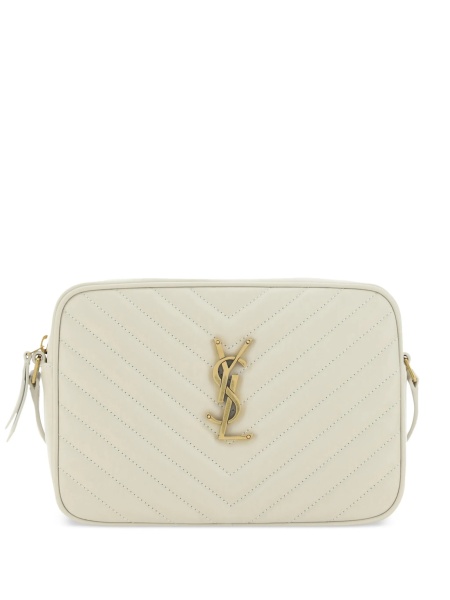 Geanta tip postas Saint Laurent Lou neutra din piele