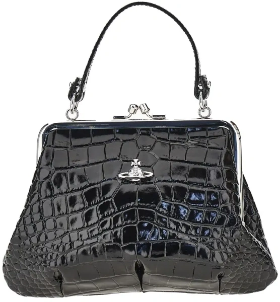 Genti Croco-print leather 'Granny Frame' mini bag