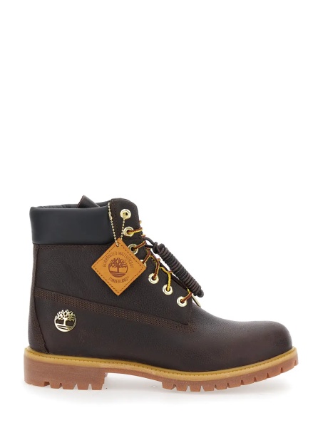 Ghete Brown Nubuck Leather Lace-Up Round Toe Boots for Men