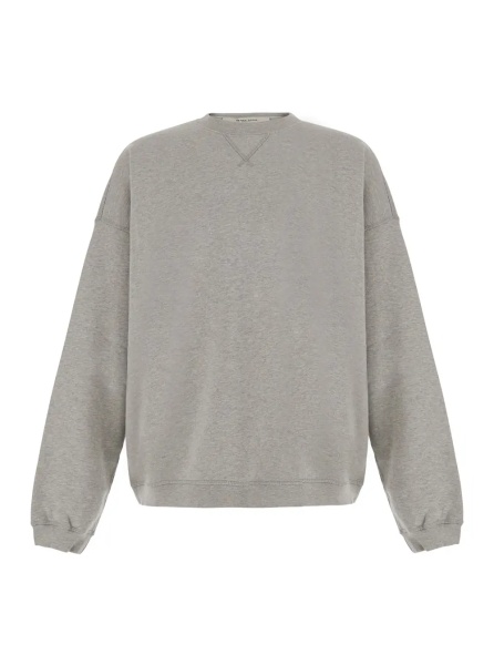 Hanorace Gray Crewneck sweatshirt with logo lettering on the back in cotton for men