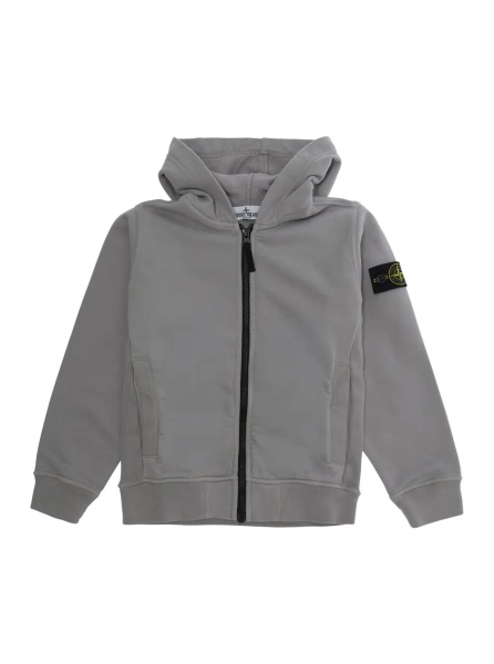 Hanorace GrayHooded sweatshirt with fixed hood and logo patch on the sleeve in cotton boy