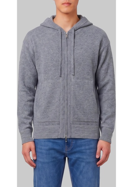 Hanorace Merino Wool Zip Sweatshirt In