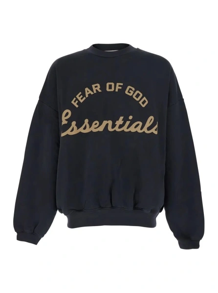 Hanorace 'Training 90'S' Black Sweatshirt with Printed Logo on the Front in Cotton Man