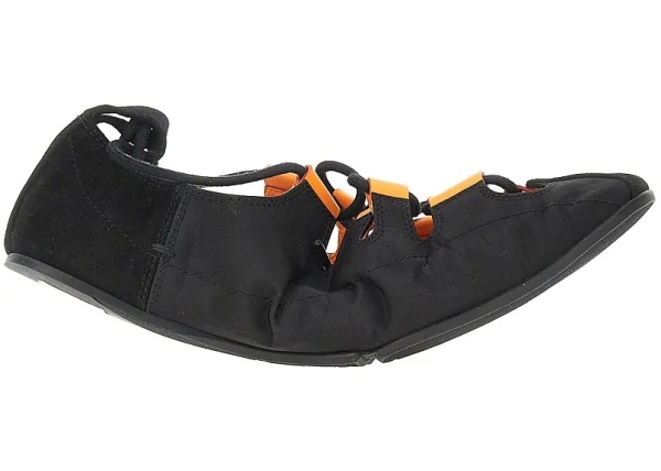 Incaltaminte Nylon and suede leather laced ballerinas