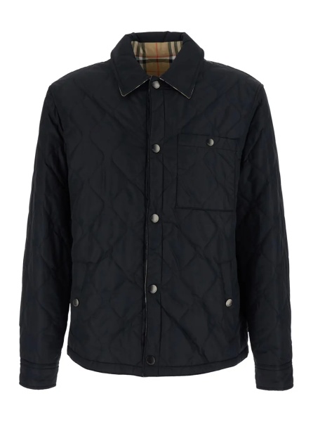 Jacheta 'BRIGHTON' Black Jacket with quilted motif and reversible design in Tech Fabric men