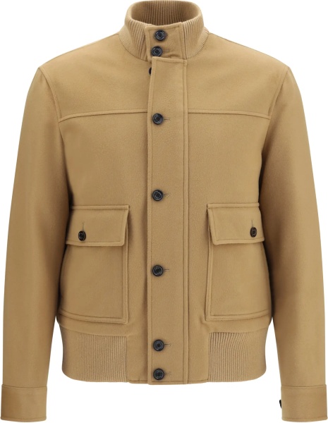 Jacheta Buttoned Jacket with ribbed trims
