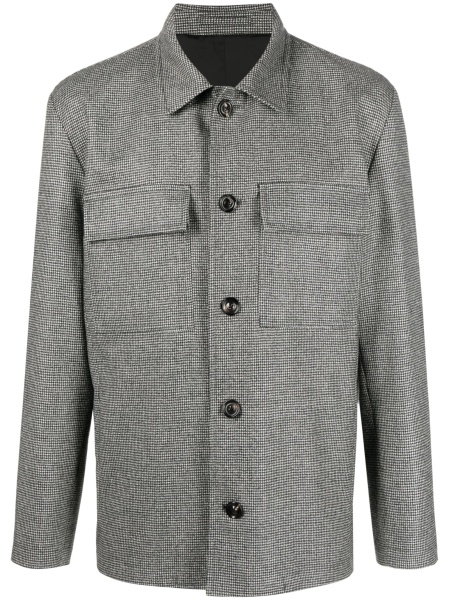 Jacheta camasa Lardini neagra din lana si casmir