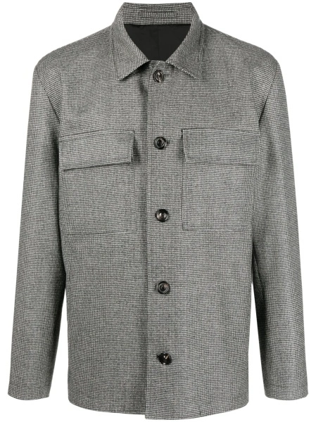 Jacheta camasa Lardini neagra din lana si casmir