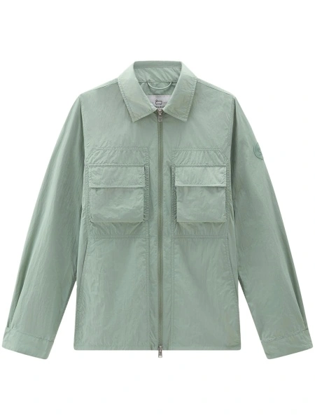 Jacheta camasa Woolrich verde din poliamida