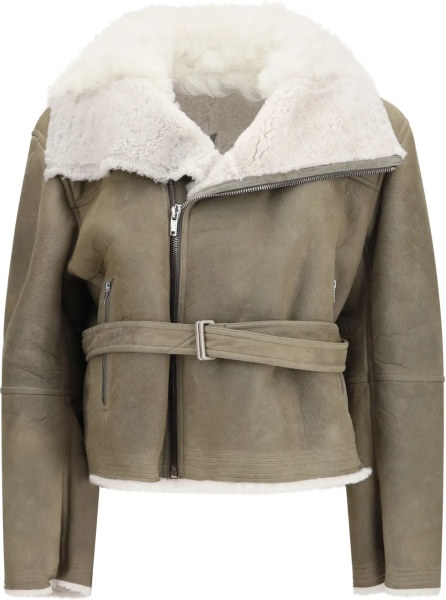 Jacheta Cropped suede and shearling Flight Jacket