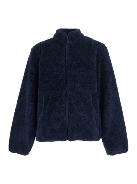 Jacheta Fleece jacket with high collar and long sleeves in Tech Fabric blue unisex